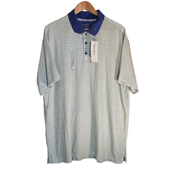 Walter Hagen Other - Walter Hagen Clubhouse 19th Hole Polo Shirt Men’s XXL Green White Lime NWT 2XL